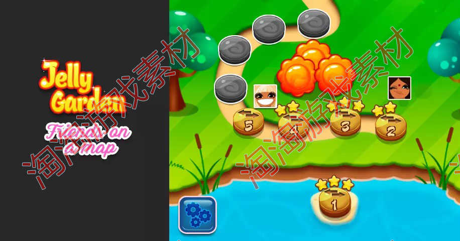 Unity Match 3 Jelly Garden Kit 2.3.2卡通休闲水果三消游戏源码