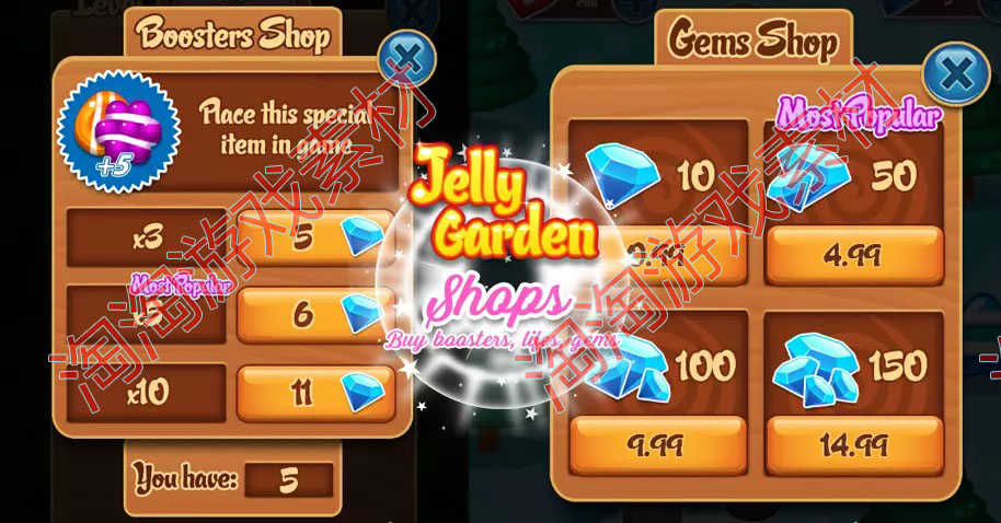 Unity Match 3 Jelly Garden Kit 2.3.2卡通休闲水果三消游戏源码