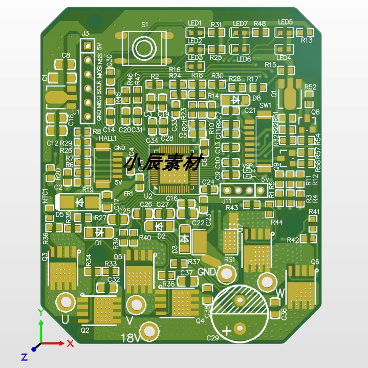FU6861Q无感FOC电钻项目 AD格式原理图+PCB源文件 kei源码
