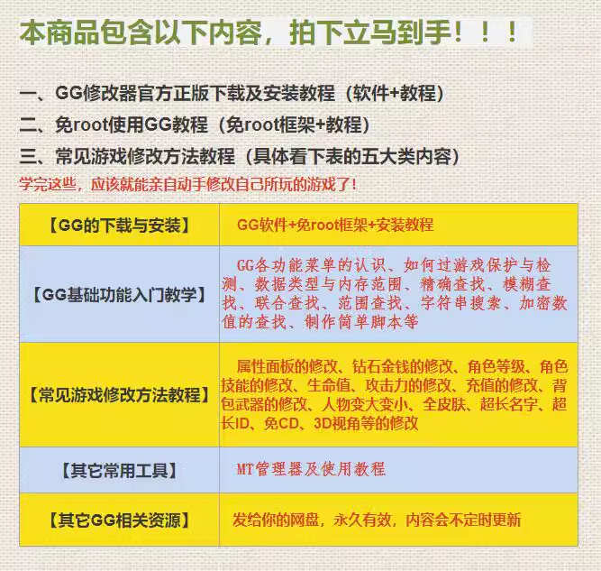 GG修改器脚本软件及安装/免root使用/配套框架/使用安装步骤/教程