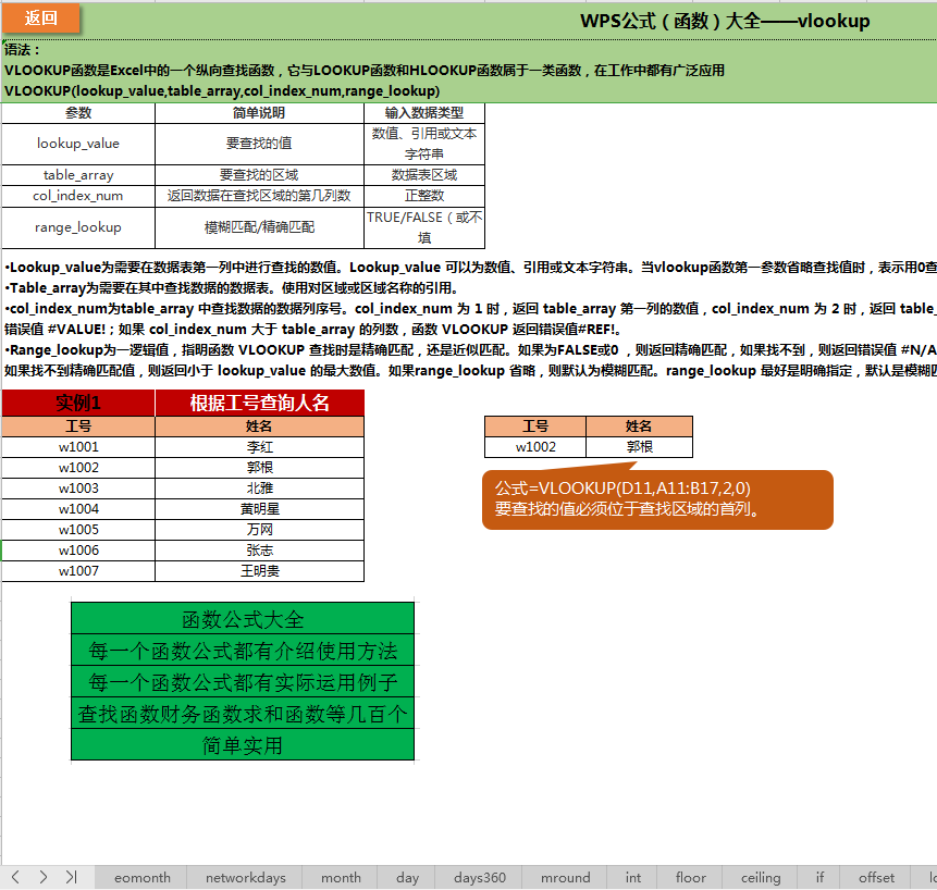 函数公式模板大全电子表格Excel