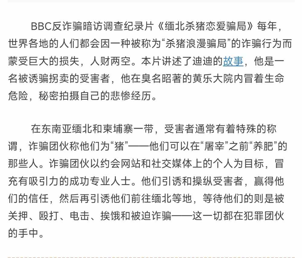 视频骗局恋爱》抖音素材解说暗访调查缅北杀猪短纪录片诈骗反《