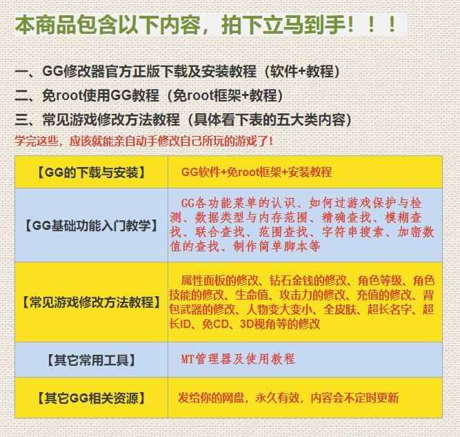 GG修改器软件及安装方法/免root使用/配套框架/使用安装步骤/教程