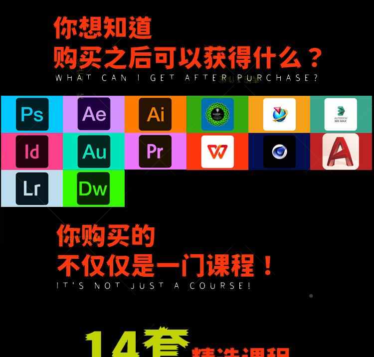 PS教程PR视频Ae软件课程Ai平面设计C4D零基础Cad全套3Dmax效果图