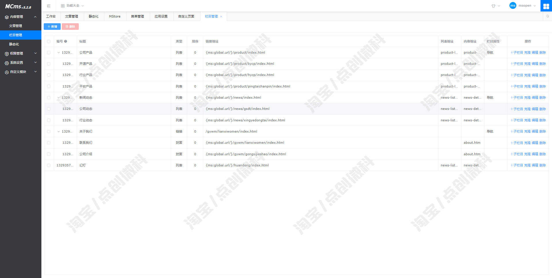 SpringBoot2的CMS内容管理系统java公司文章动态信息jsp源码mysql