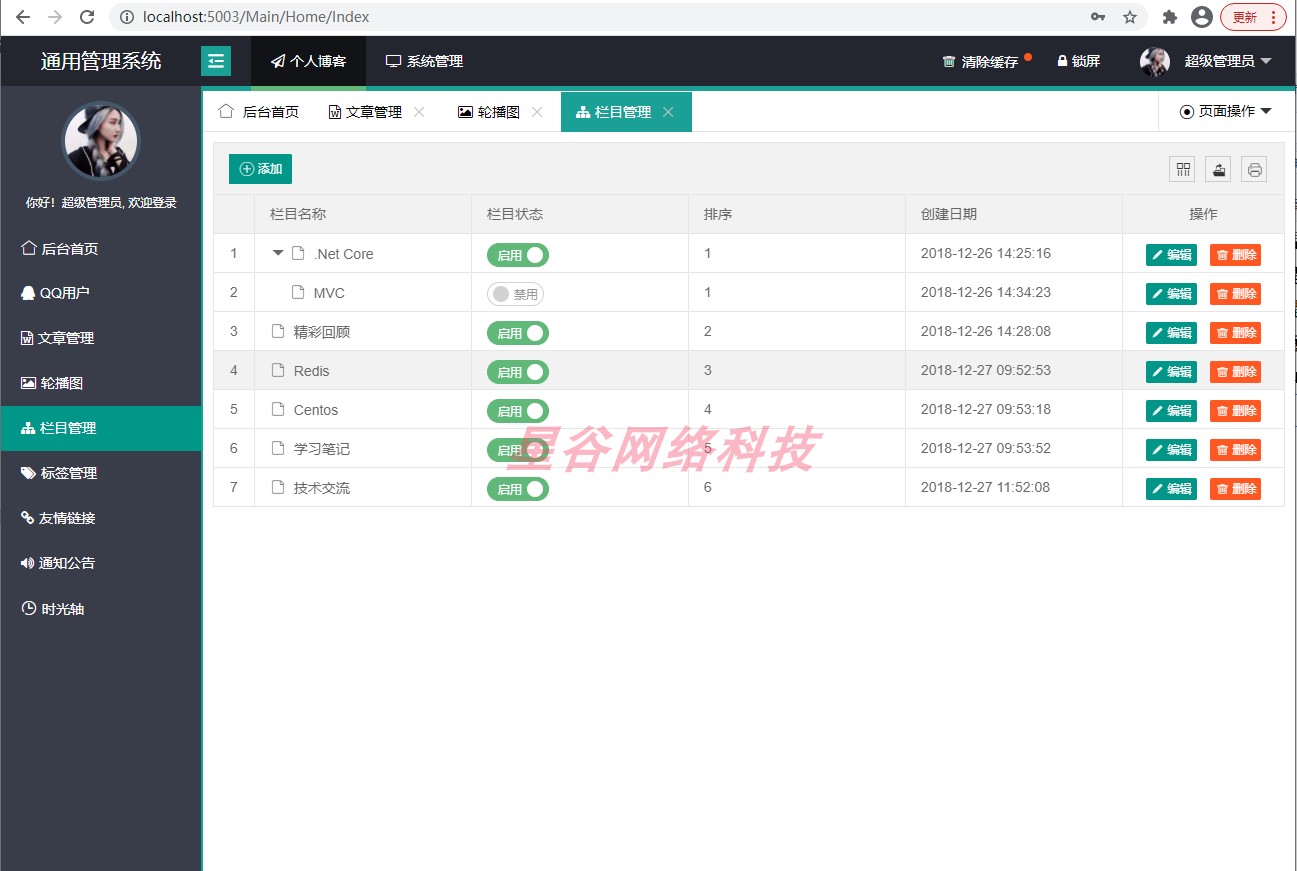 ASP.NET Core 5.0 + Layui 的个人博客网站系统源码 (带运行文档)