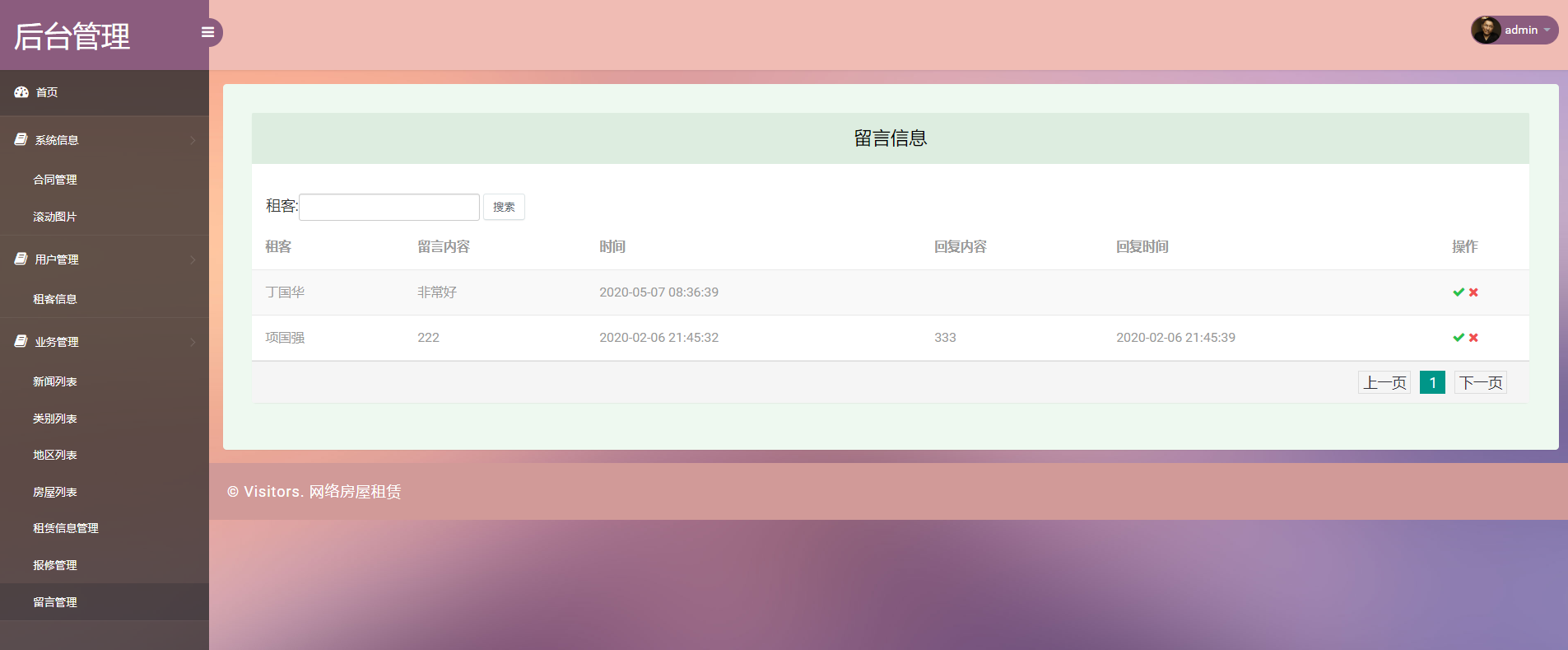 java网络房屋租赁系统源代码 jsp系统项目设计源码