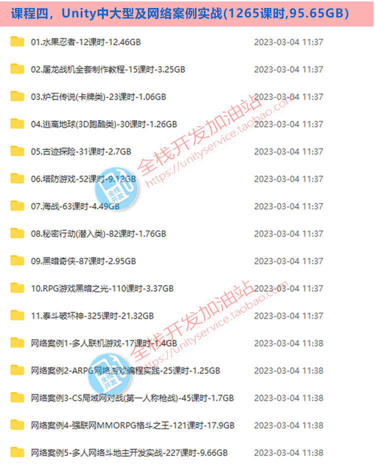 Unity3D游戏U3D/C#编程学习零基础入门角色渲染视频教程/资源素材