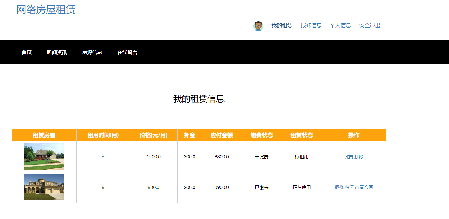 java网络房屋租赁系统源代码 jsp系统项目设计源码